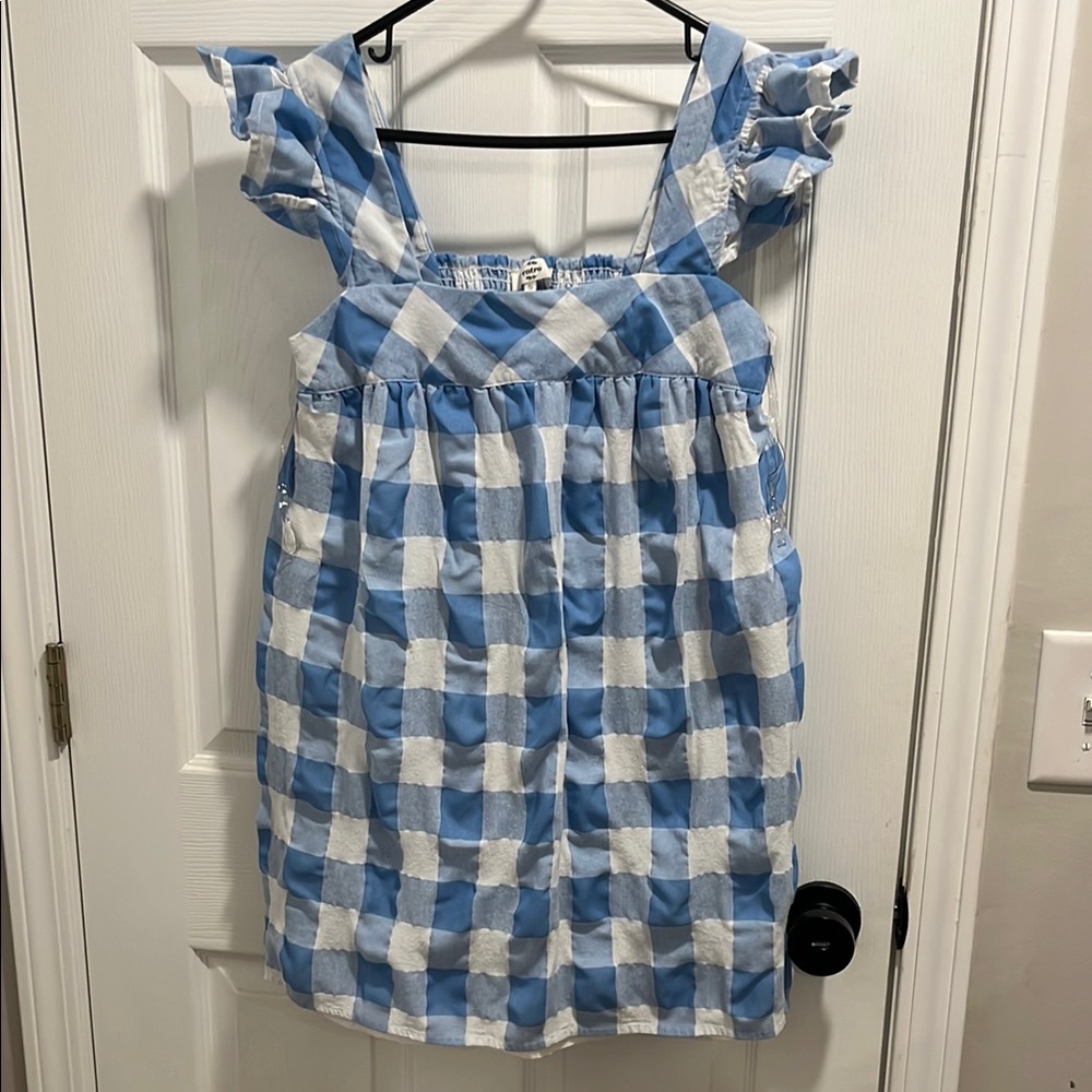 Blue and White Checkered Dress